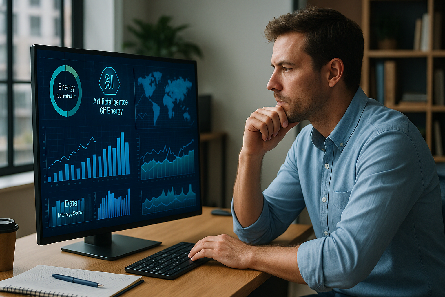 Um eletricista certificado em uniforme de segurança, usando capacete e colete refletivo, trabalha em um painel elétrico moderno. A cena transmite profissionalismo, segurança e qualidade nos serviços de instalações elétricas.